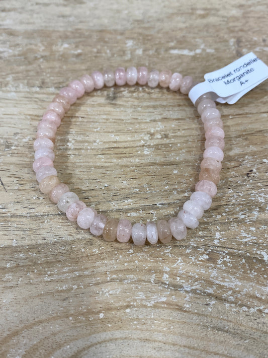 Bracelet rondelle Morganite A+