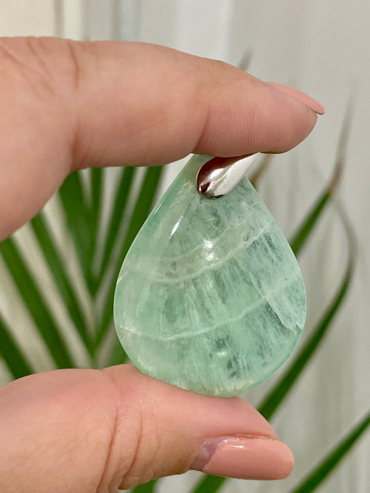 Pendentif goutte - Fluorine verte (FLU2)