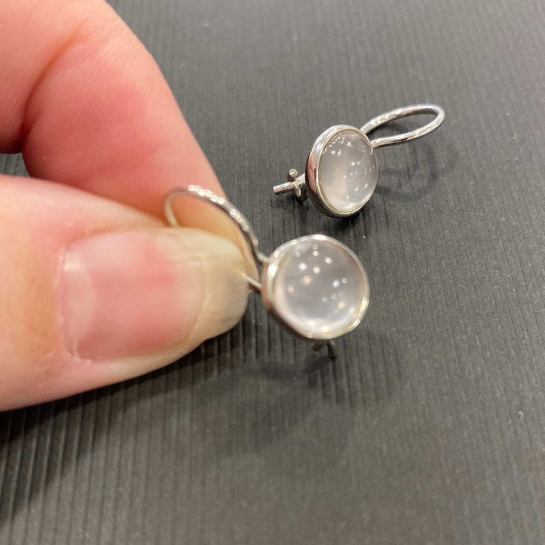 BOUCLES D’OREILLES - QUARTZ ROSE ARGENT 925