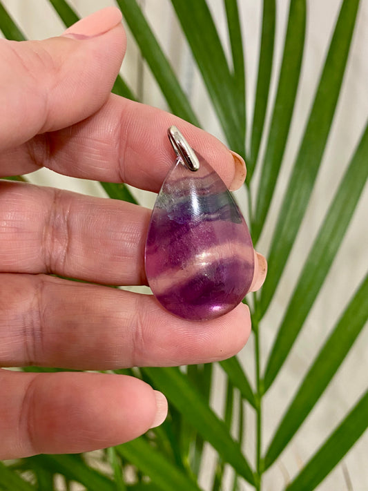 Pendentif goutte - Fluorine Multicolore