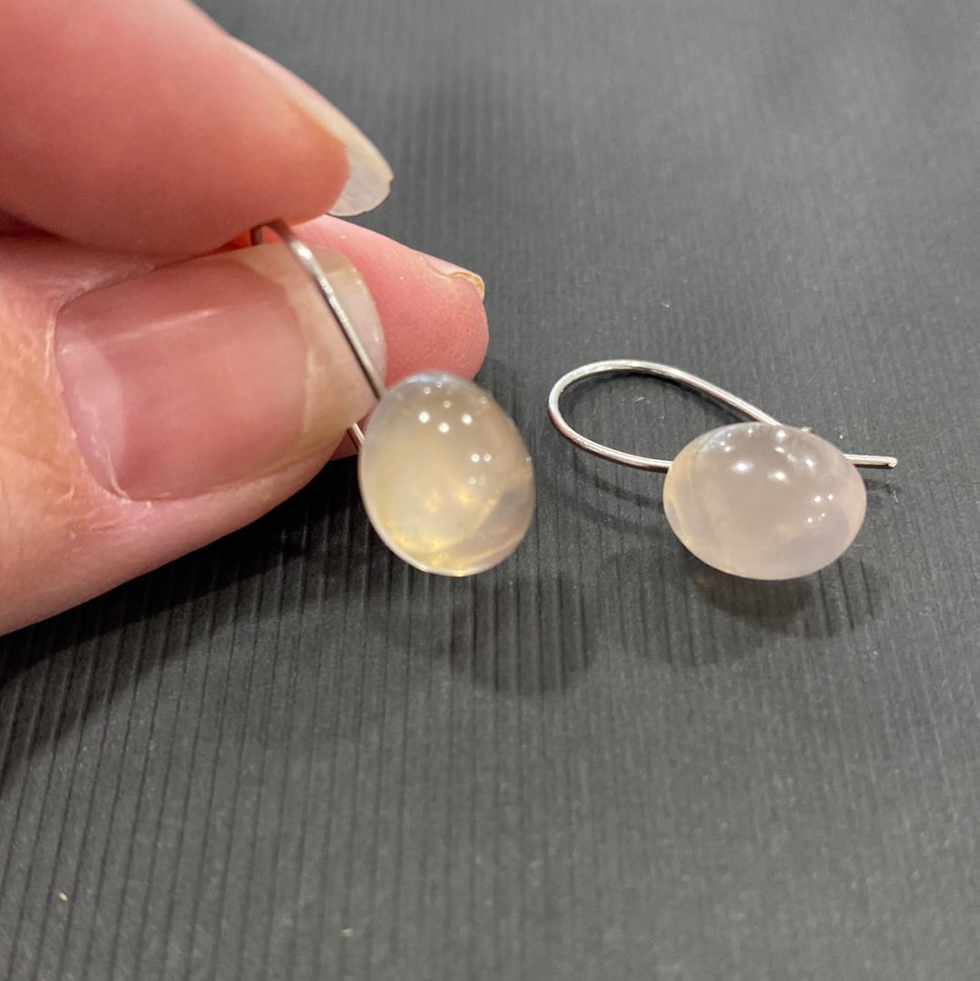 BOUCLES D’OREILLES - QUARTZ ROSE ARGENT 925