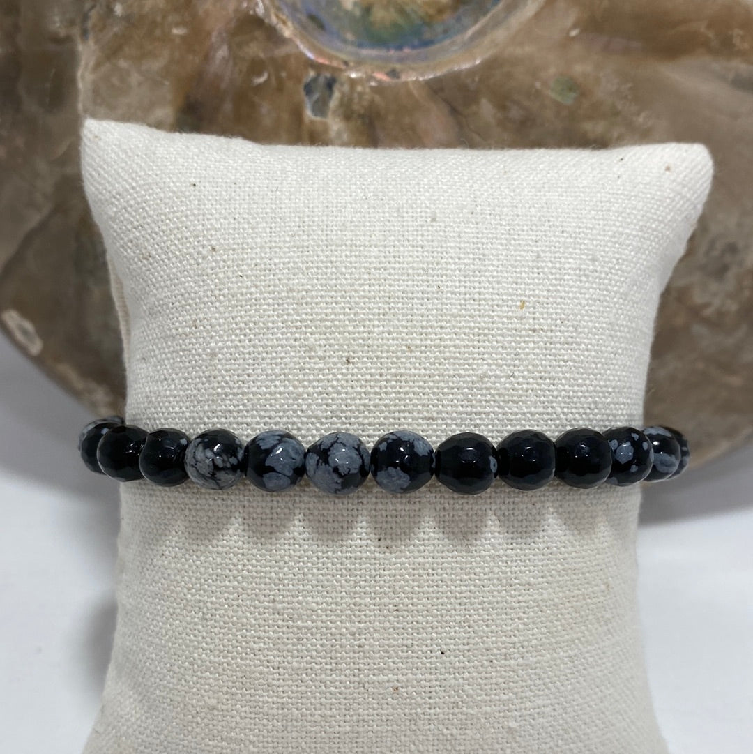 BRACELET - OBSIDIENNE FLOCON DE NEIGE