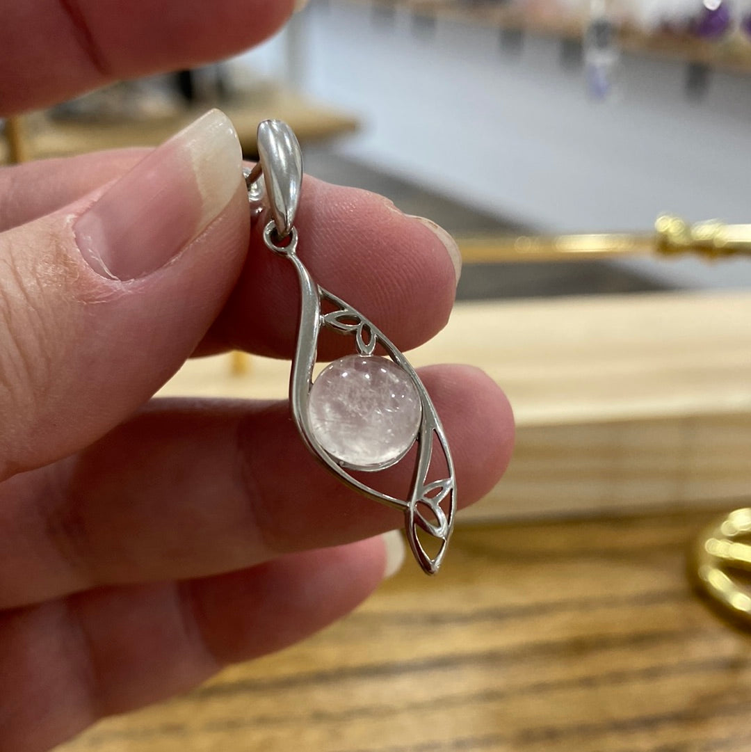 BOUCLES D’OREILLES - QUARTZ ROSE ARGENT 925