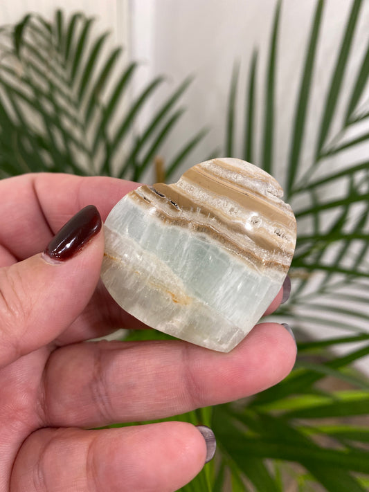 Cœur - Calcite pistache