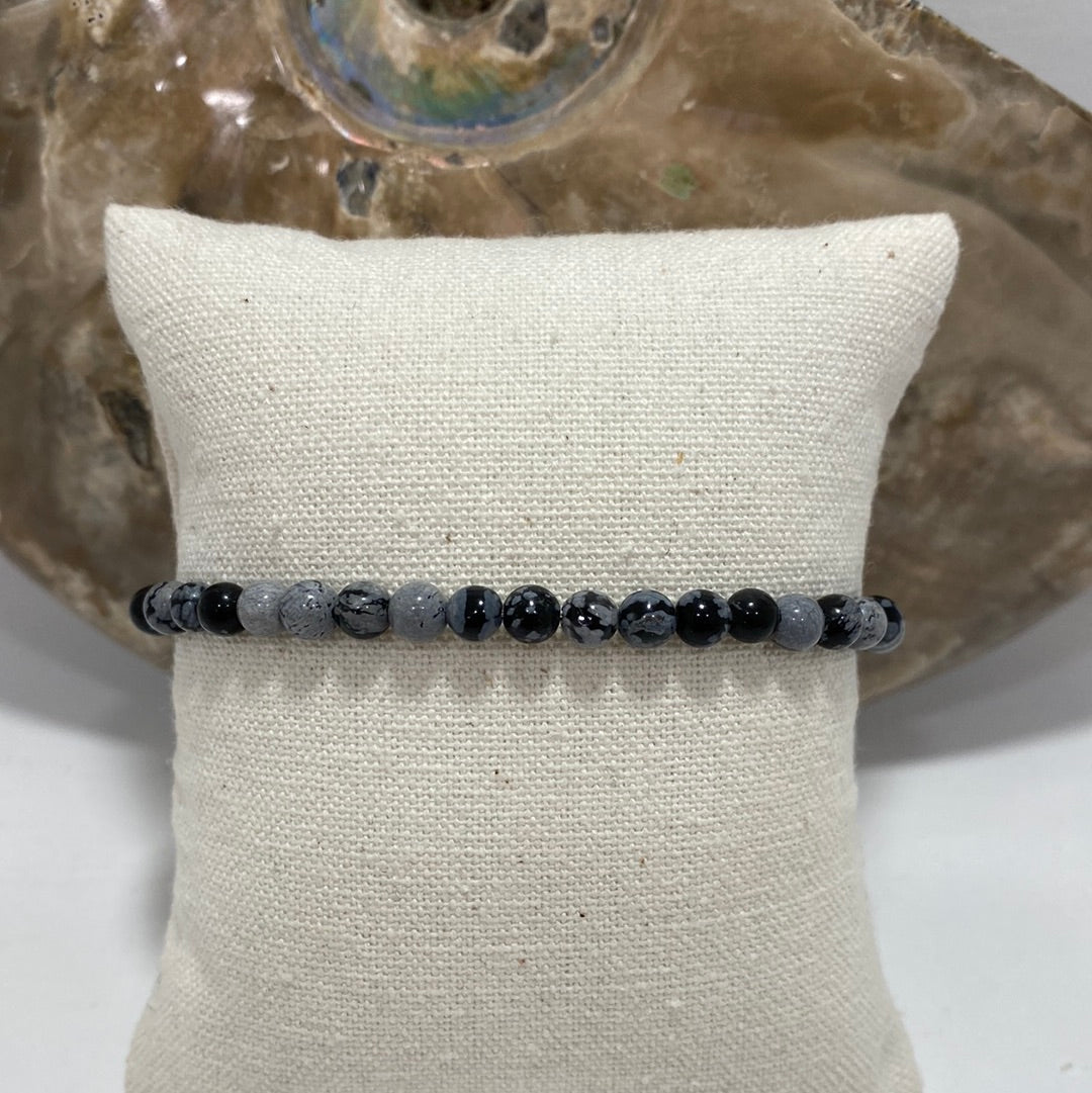 BRACELET - OBSIDIENNE FLOCON DE NEIGE