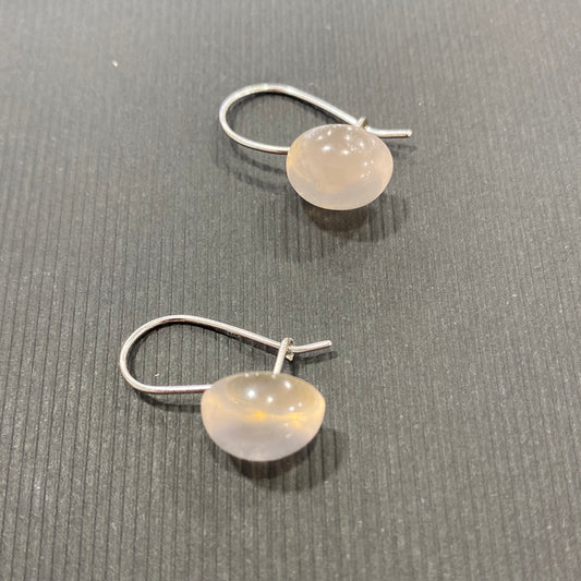 BOUCLES D’OREILLES - QUARTZ ROSE ARGENT 925
