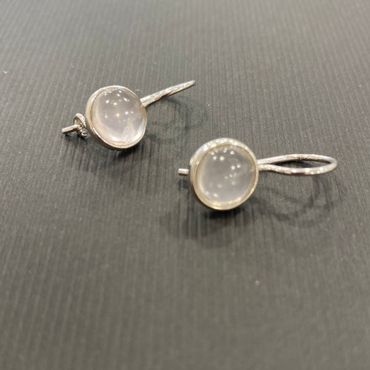 BOUCLES D’OREILLES - QUARTZ ROSE ARGENT 925