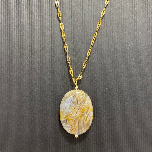 COLLIER - AGATE FLEUR