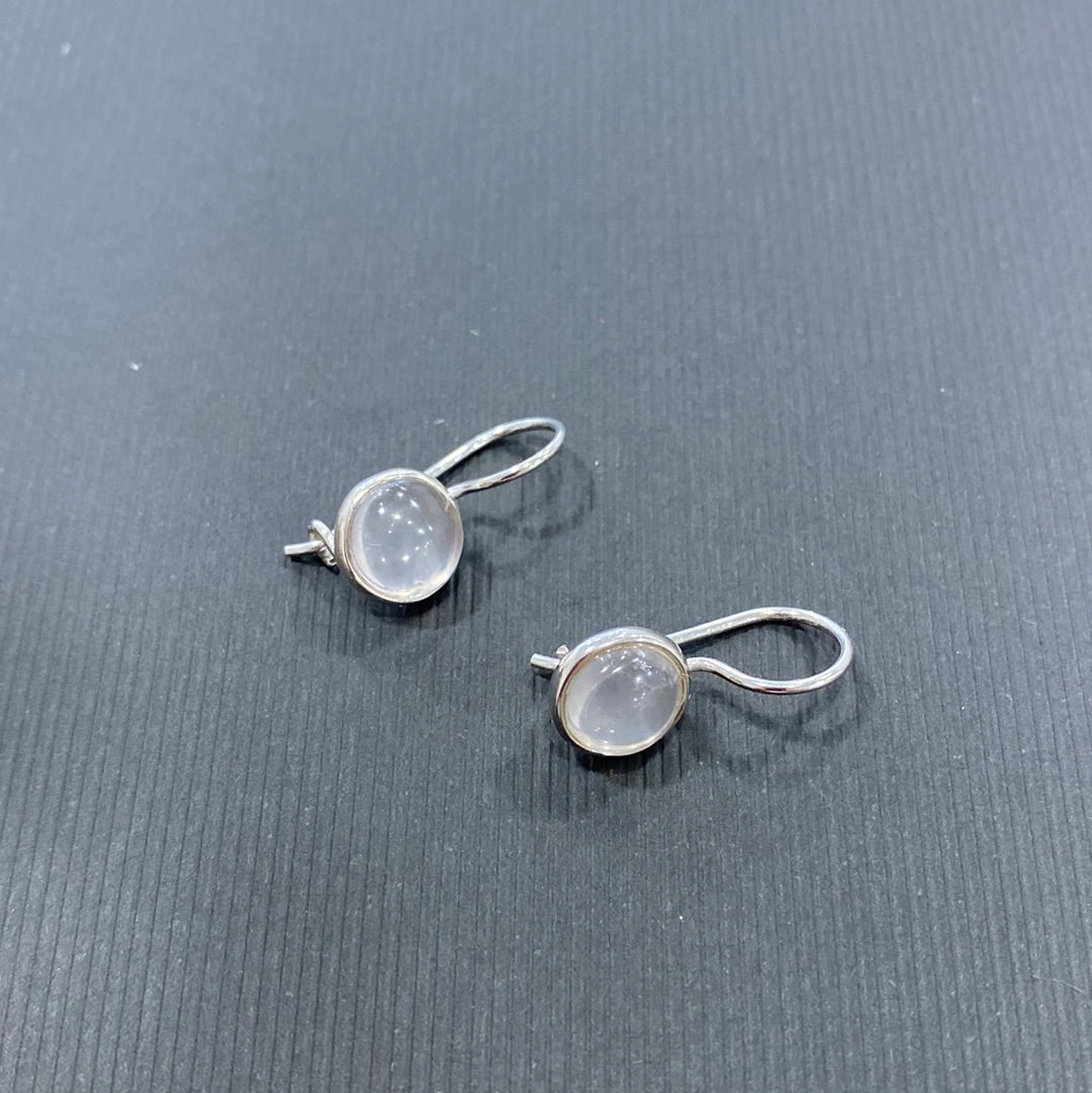 BOUCLES D’OREILLES - QUARTZ ROSE ARGENT 925
