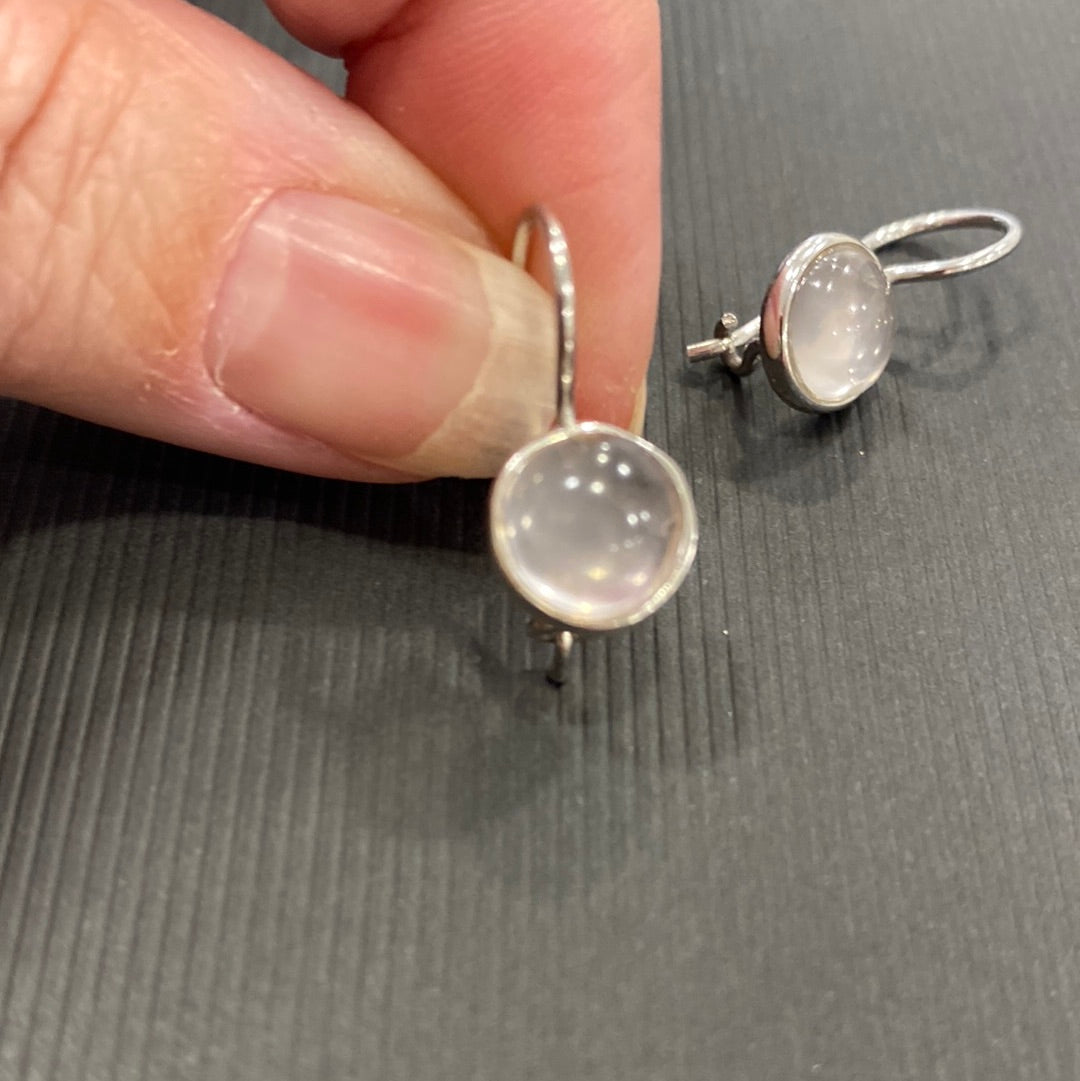 BOUCLES D’OREILLES - QUARTZ ROSE ARGENT 925