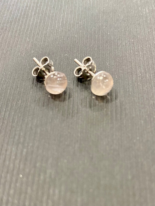 BOUCLES D’OREILLES - QUARTZ ROSE ARGENT 925