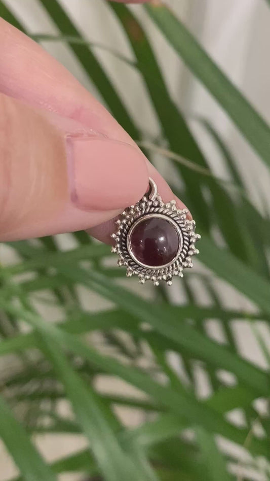 Collier Flora - Grenat argent 925