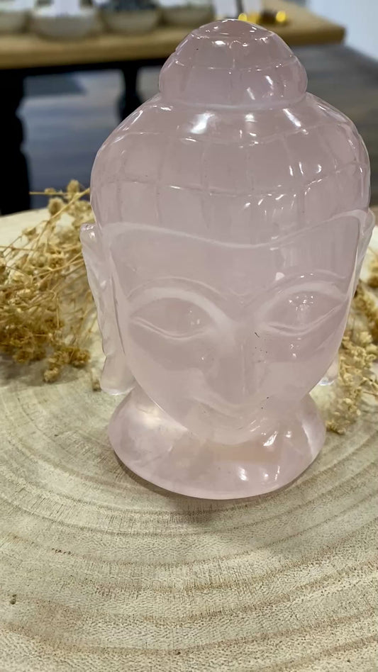 Tête de bouddha - Quartz rose